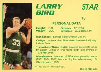1992-93 Star Stellar #18 Larry Bird Back