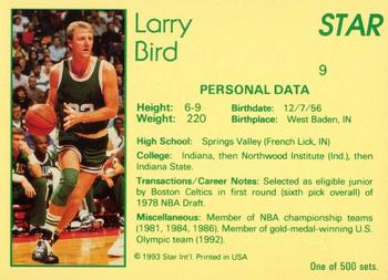 1992-93 Star Nova #9 Larry Bird Back
