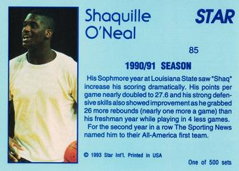 1992-93 Star Nova #85 Shaquille O'Neal Back