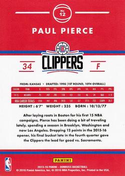 2015-16 Donruss #12 Paul Pierce Back