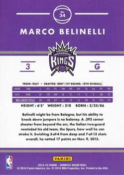 2015-16 Donruss #34 Marco Belinelli Back
