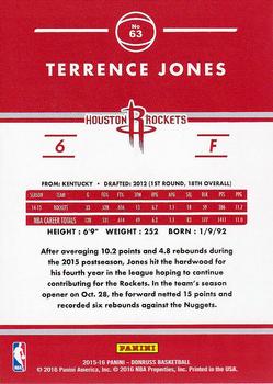 2015-16 Donruss #63 Terrence Jones Back