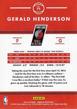2015-16 Donruss #71 Gerald Henderson Back