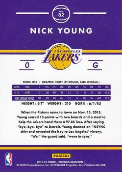 2015-16 Donruss #82 Nick Young Back