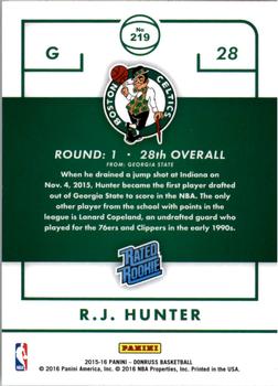 2015-16 Donruss #219 R.J. Hunter Back