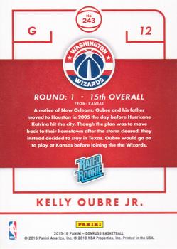 2015-16 Donruss #243 Kelly Oubre Jr. Back