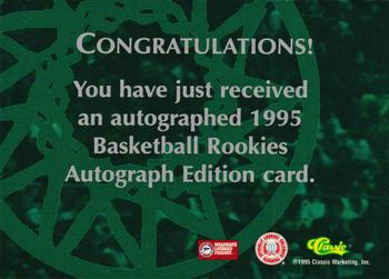 1995 Classic Rookies - Autograph Edition Autographs #NNO Damon Stoudamire Back