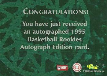 1995 Classic Rookies - Autograph Edition Autographs #NNO Bob Sura Back