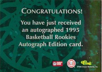 1995 Classic Rookies - Autograph Edition Autographs #NNO Mario Bennett Back