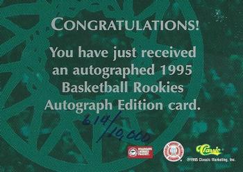 1995 Classic Rookies - Autograph Edition Autographs #NNO Constantin Popa Back