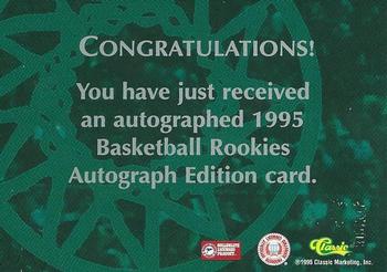 1995 Classic Rookies - Autograph Edition Autographs #NNO Matt Maloney Back