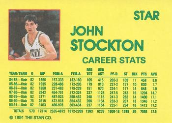 1990-91 Star John Stockton - Career Stats #NNO John Stockton Back