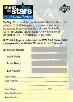 1996-97 Collector's Choice - Meet the Stars Trivia Challenge (Blue) #34 Meet the Stars Trivia Question #34 Front