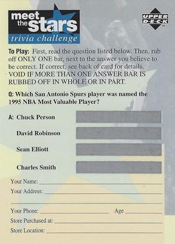 1996-97 Collector's Choice - Meet the Stars Trivia Challenge (Blue) #71 Meet the Stars Trivia Question #71 Front