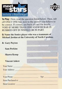 1996-97 Collector's Choice - Meet the Stars Trivia Challenge (Blue) #74 Meet the Stars Trivia Question #74 Front