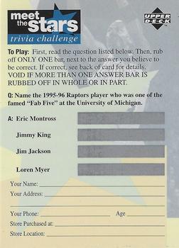 1996-97 Collector's Choice - Meet the Stars Trivia Challenge (Blue) #77 Meet the Stars Trivia Question #77 Front