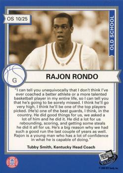 2006 Press Pass - Old School Collectors Series #OS10 Rajon Rondo Back