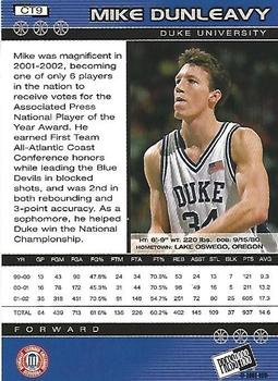 2002 Press Pass - Holofoil #CT9 Mike Dunleavy Back