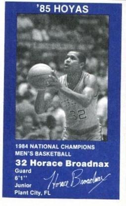 1984-85 Georgetown Hoyas #2 Horace Broadnax Front