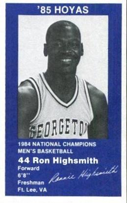 1984-85 Georgetown Hoyas #6 Ronnie Highsmith Front