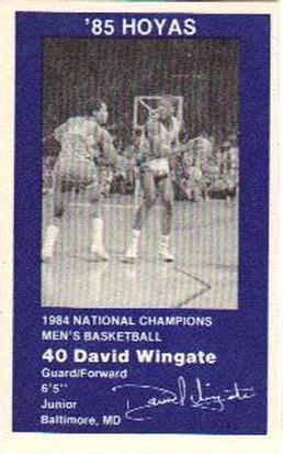 1984-85 Georgetown Hoyas #12 David Wingate Front