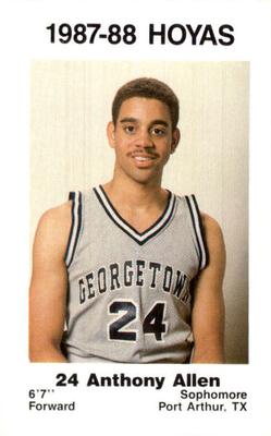 1987-88 Georgetown Hoyas Police #3 Anthony Allen Front