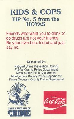1992-93 Georgetown Hoyas Police #5 Vladimir Bosanac Back