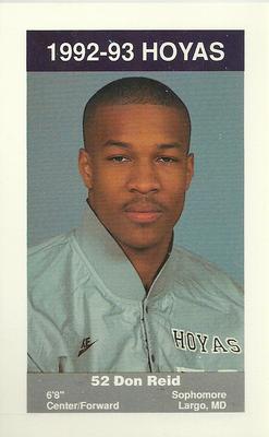 1992-93 Georgetown Hoyas Police #6 Don Reid Front