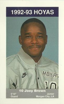 1992-93 Georgetown Hoyas Police #10 Joey Brown Front