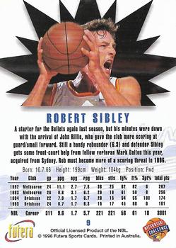 1996 Futera NBL #9 Robert Sibley Back