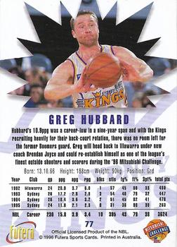 1996 Futera NBL #77 Greg Hubbard Back
