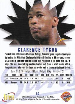 1996 Futera NBL #80 Clarence Tyson Back
