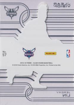 2015-16 Panini Clear Vision #57 Jeremy Lin Back