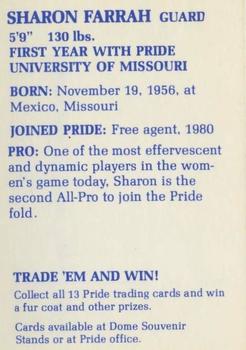 1980-81 New Orleans Pride WBL #6 Sharon Farrah Back