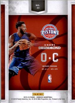 2015-16 Donruss - Elite Extra Edition #23 Andre Drummond Back