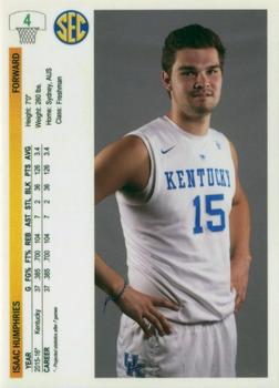 2015-16 Kentucky Wildcats (Unlicensed) #4 Isaac Humphries Back