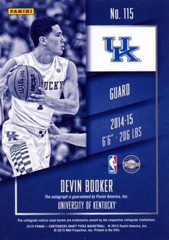 2015 Panini Contenders Draft Picks - College Playoff Ticket #115a Devin Booker Back