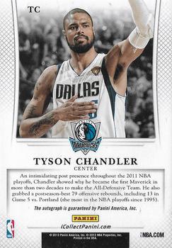 2012-13 Panini NBA Finals Private Signings #TC Tyson Chandler Back