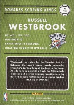 2015-16 Donruss - Scoring Kings #12 Russell Westbrook Back