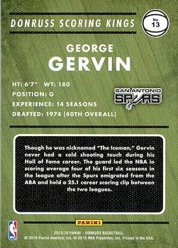 2015-16 Donruss - Scoring Kings #13 George Gervin Back