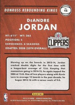 2015-16 Donruss - Rebounding Kings #16 DeAndre Jordan Back