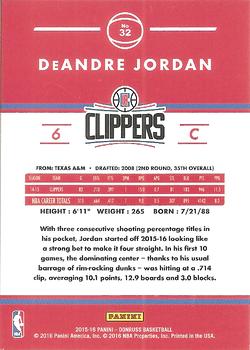 2015-16 Donruss - Statline Rebounds #32 DeAndre Jordan Back