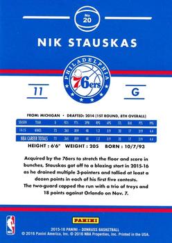 2015-16 Donruss - Statline Points #20 Nik Stauskas Back