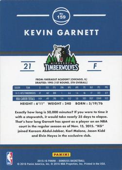 2015-16 Donruss - Statline Points #159 Kevin Garnett Back