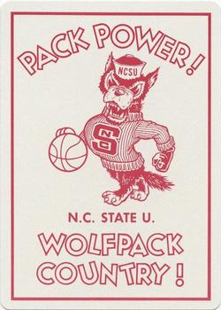 1973-74 NC State Wolfpack Playing Cards #7♠ David Thompson Back