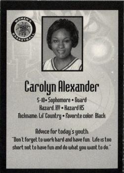 1999-00 Kentucky Wildcats Women #NNO Carolyn Alexander Back