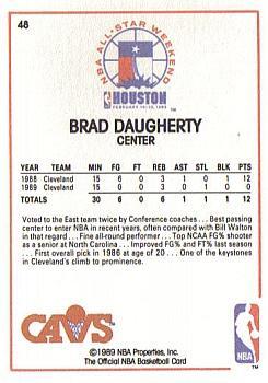 1989-90 Hoops All-Star Panels Perforated #48 Brad Daugherty Back