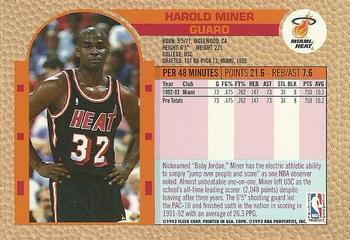 1992-93 Fleer NBA Rising Star Golden Magazine Perforated #NNO Harold Miner Back