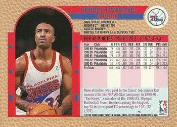 1992-93 Fleer NBA Shooting Stars Golden Magazine Perforated #NNO Hersey Hawkins Back