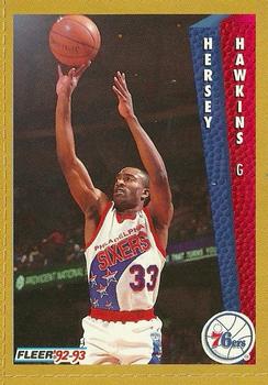 1992-93 Fleer NBA Shooting Stars Golden Magazine Perforated #NNO Hersey Hawkins Front